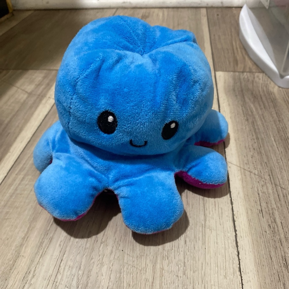 Blue and Pink Stuffed Octopus Plush